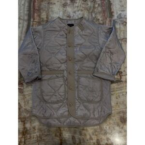 Oak + Fort Womens Quilted Jacket Zip Front Oversized One Size Beige NWOT